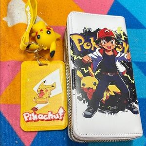 Pokemon Pikachu Wallet and Keychain Set